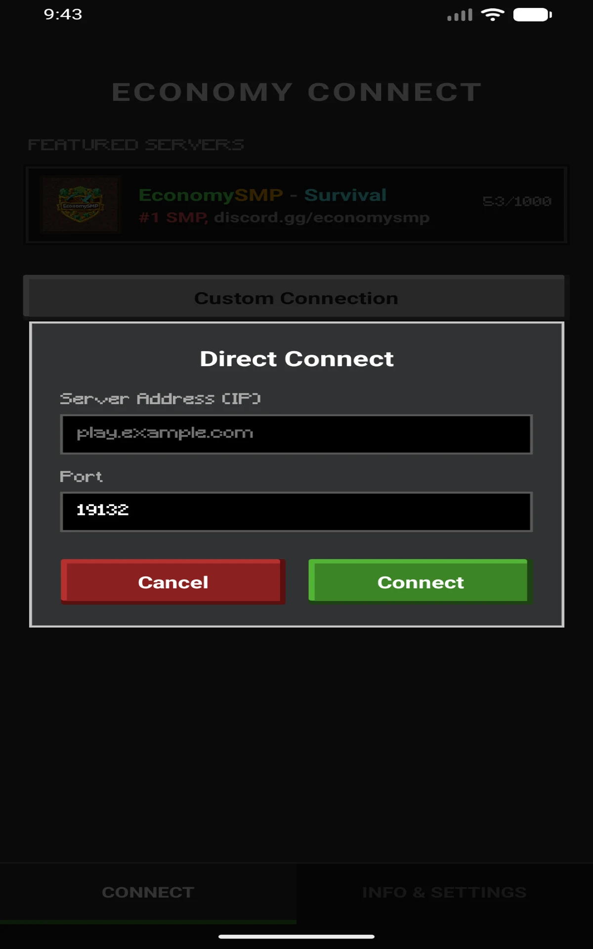 Economy connect screenshot