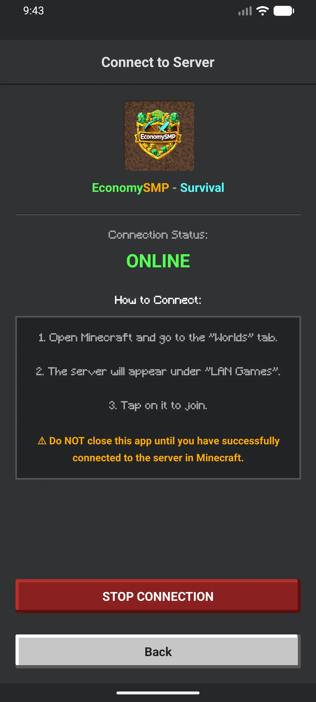 Economy connect screenshot