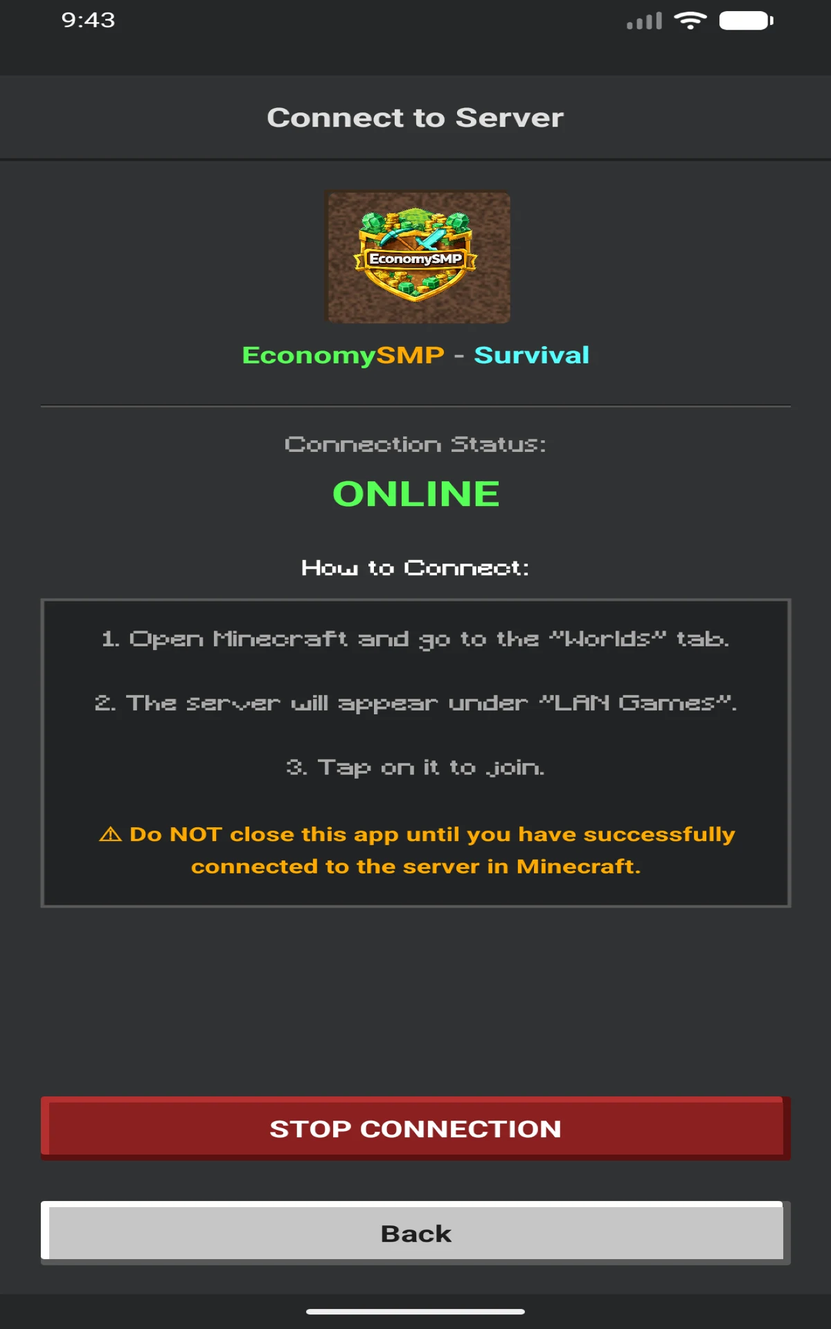 Economy connect screenshot
